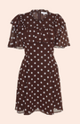 Dotted Velvet Ruffle Dress