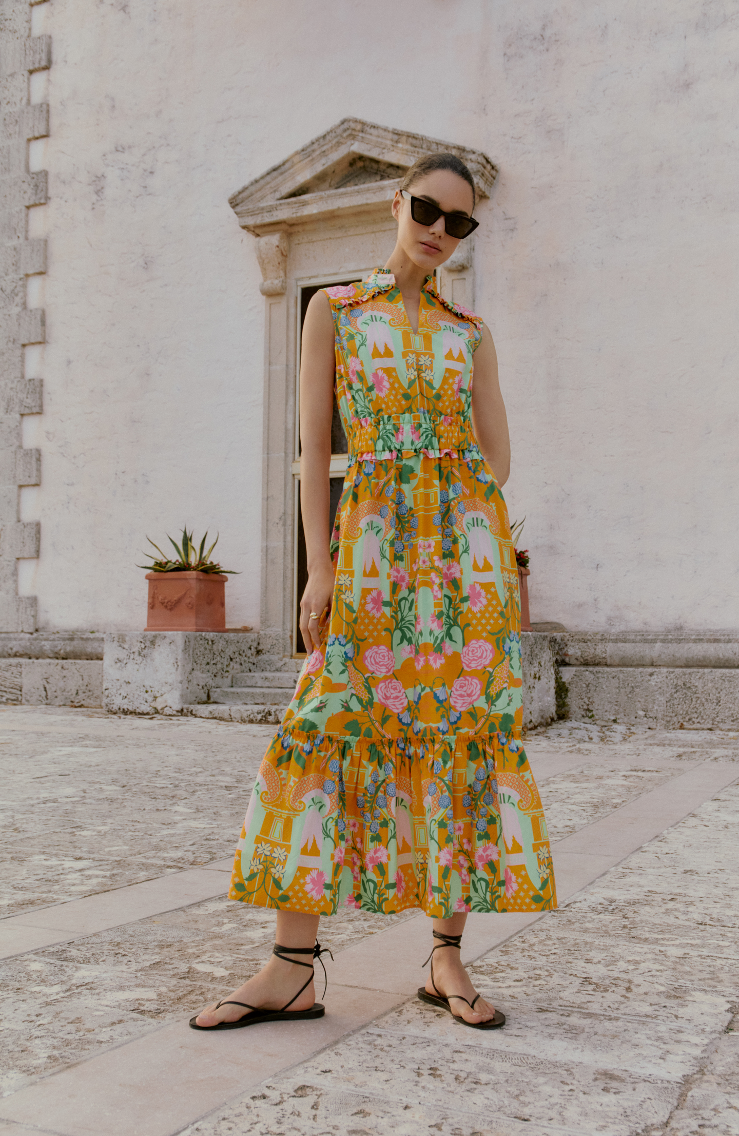 Rose Garden Cotton Smocked Dress