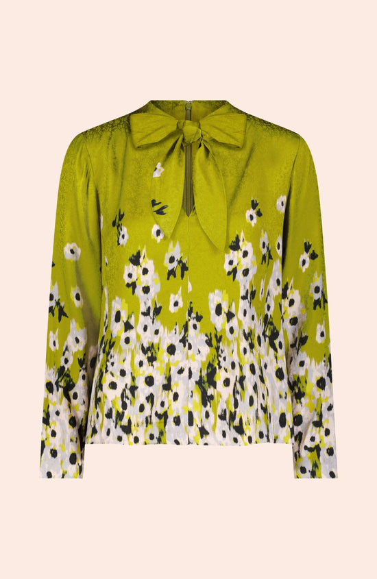 Floral Crepe Tie Neck Blouse