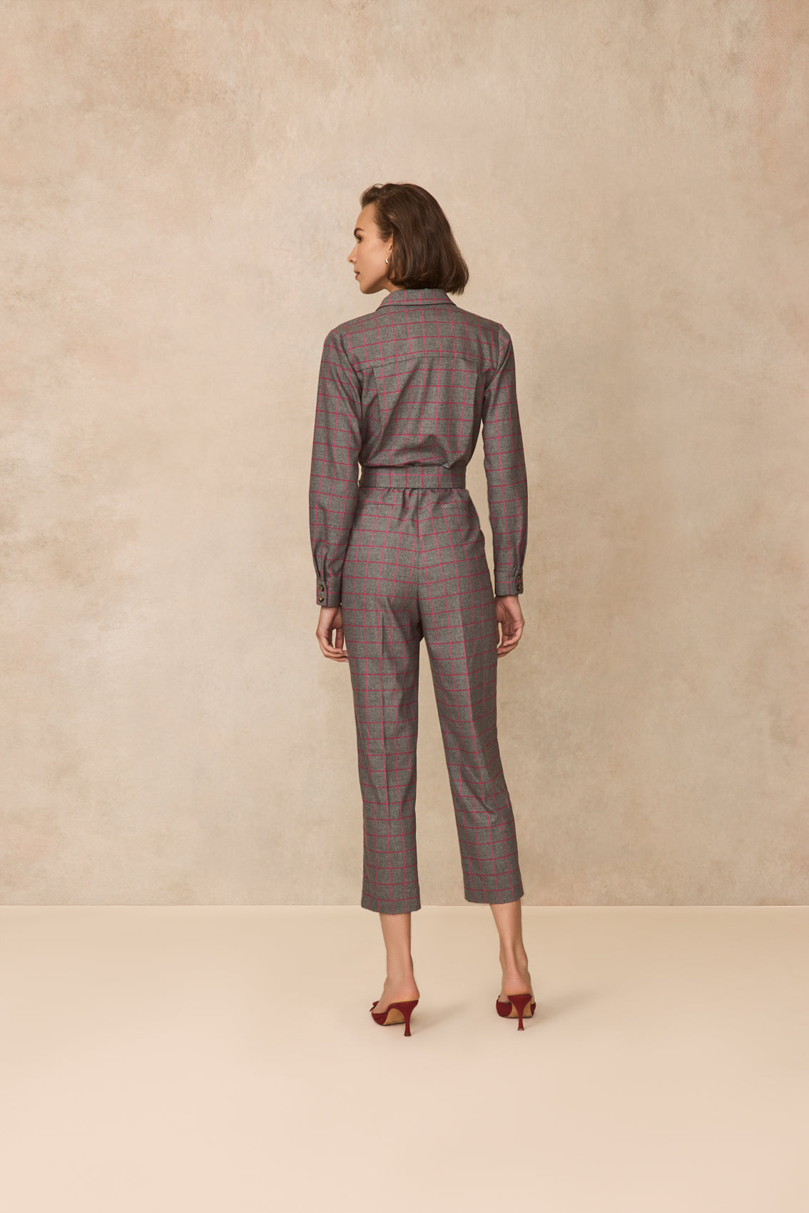 Oversized Check Jumpsuit