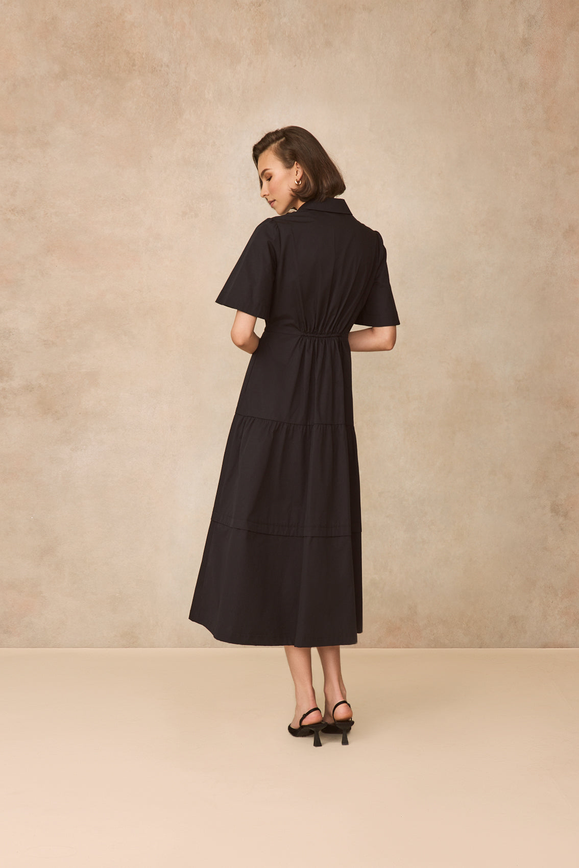 Coated Poplin Shirt Dress