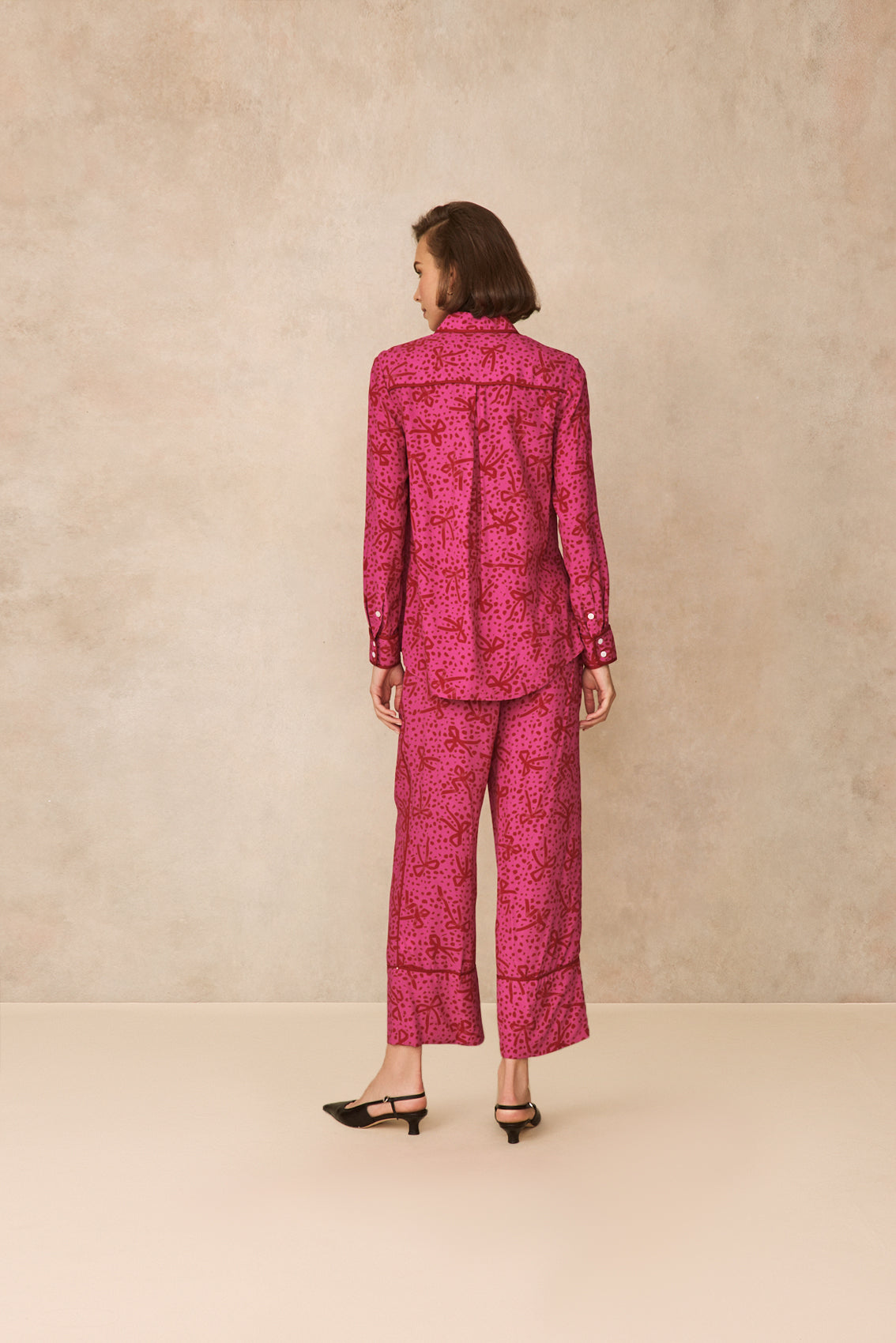 Bow Printed Crepe Paige Pant