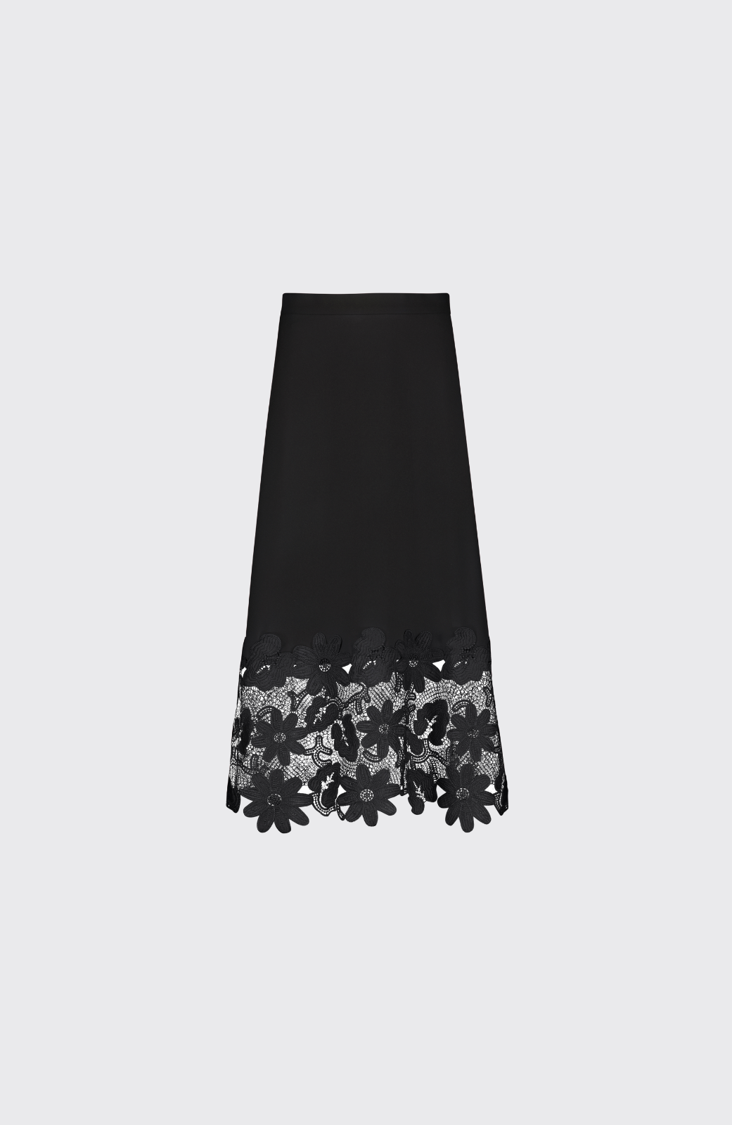 Fluid Crepe Lace Hem Skirt