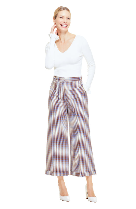 Checked Wool Cuffed Casey Pant