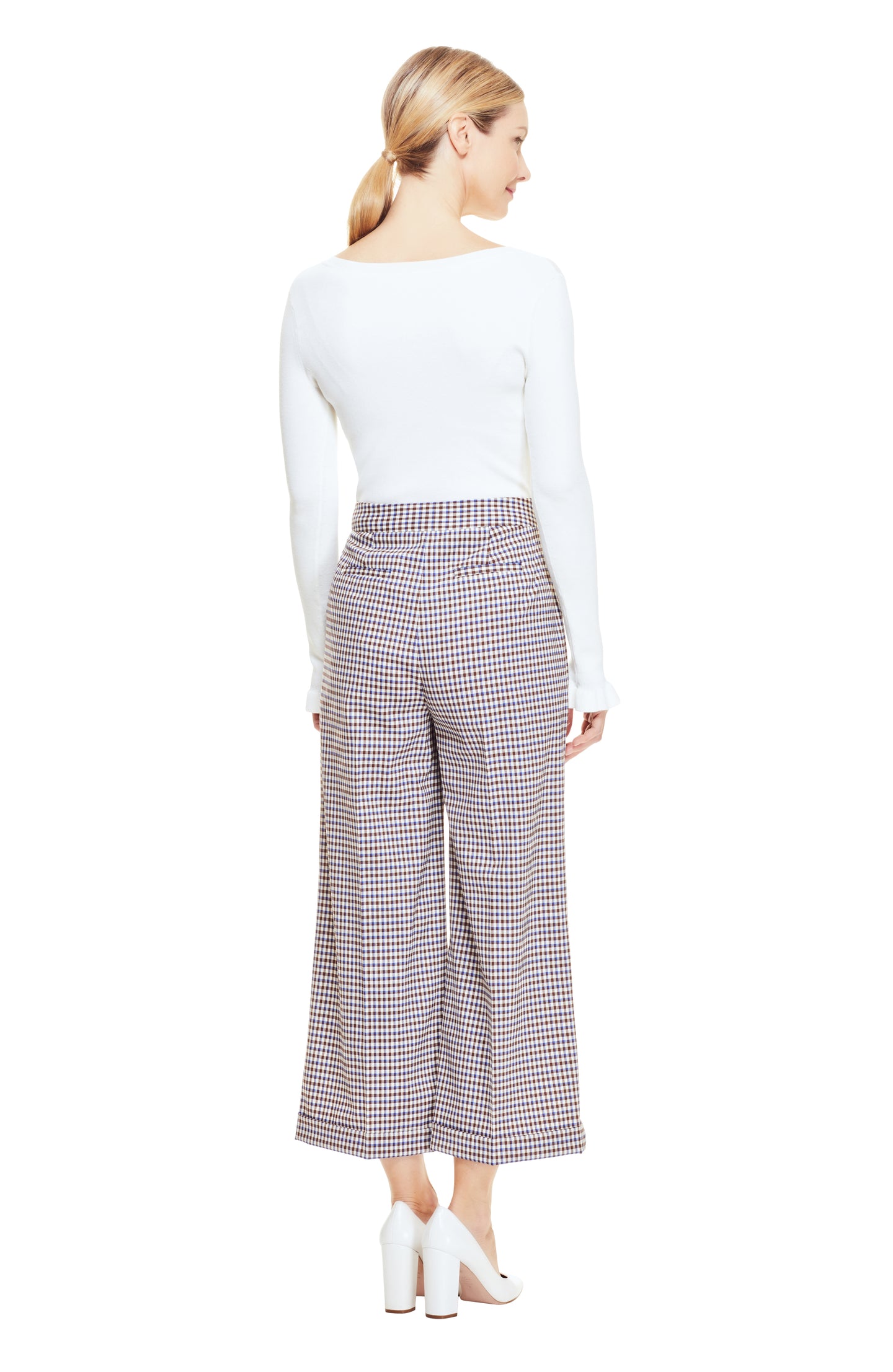Checked Wool Cuffed Casey Pant