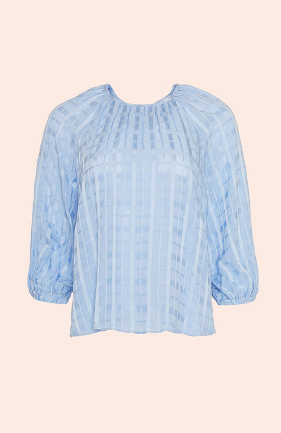 Plaid Crepe Full Sleeve Blouse