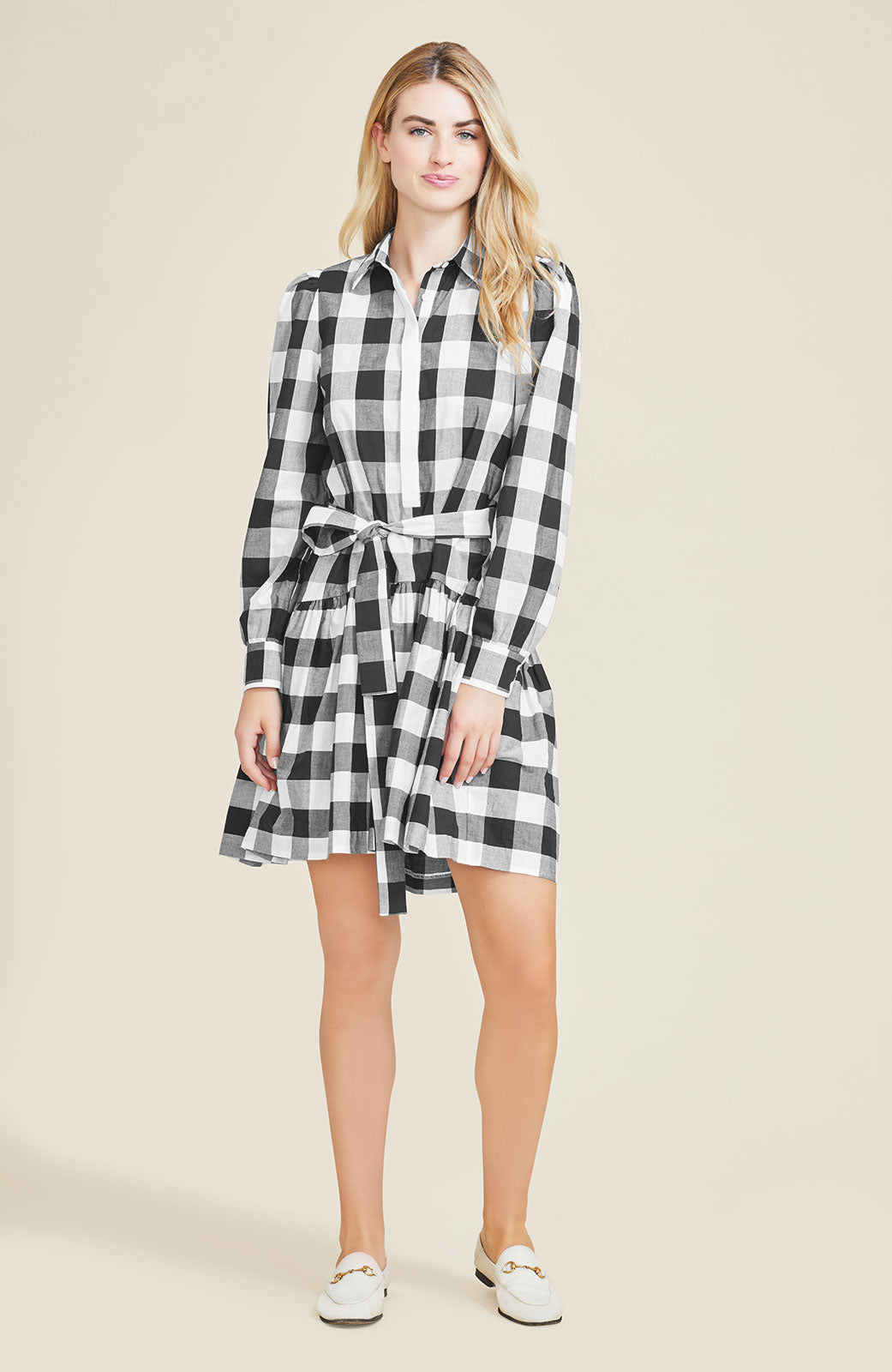Plaid Poplin Shirt Dress