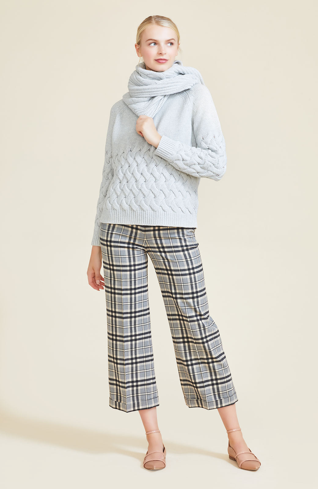 Plaid Wool Casey Pant