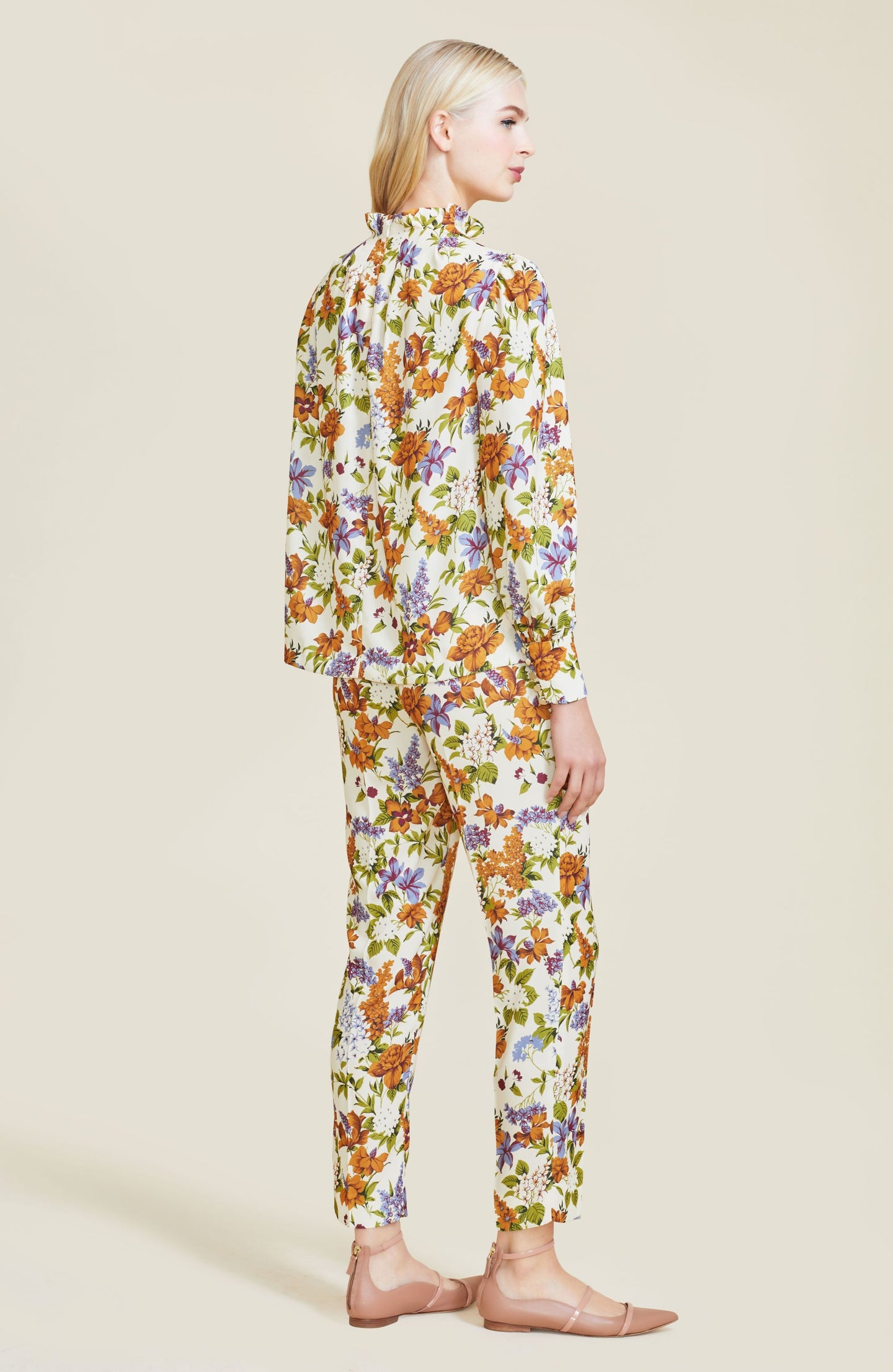 Floral Printed Crepe Erin Pant