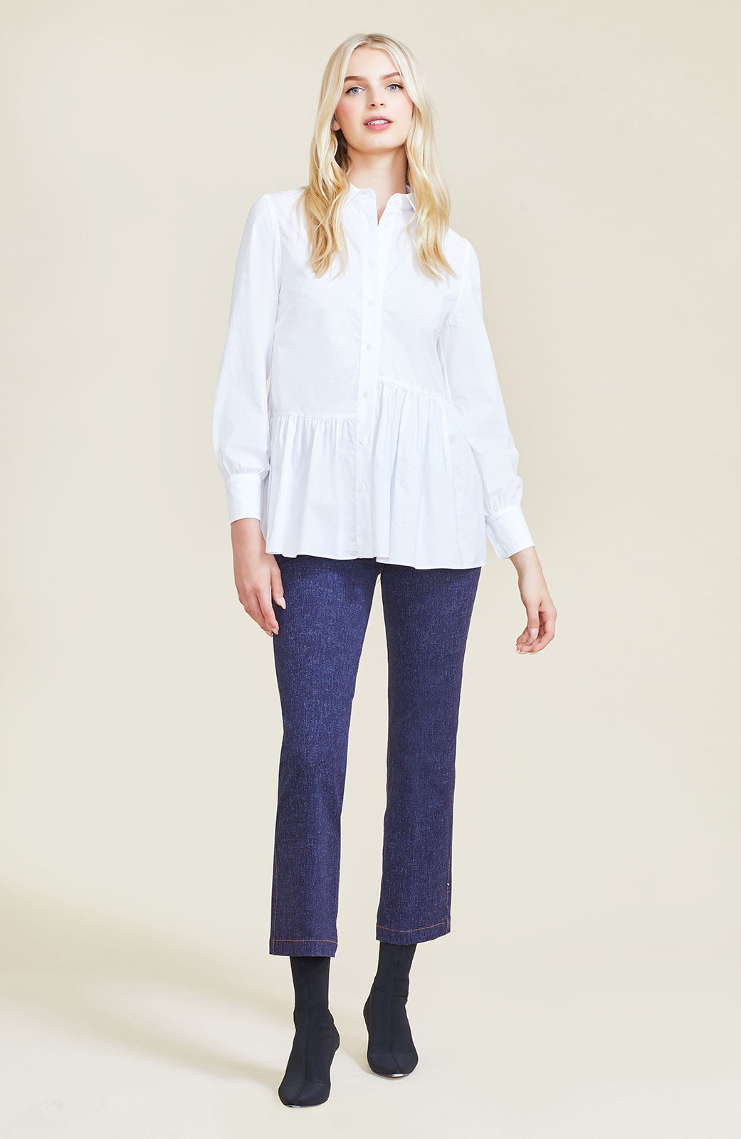 Cotton Poplin Asymmetrical Top