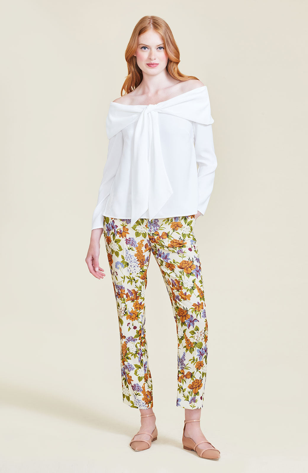 Floral Printed Crepe Erin Pant