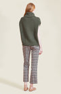 Woven Plaid Cuffed Pant