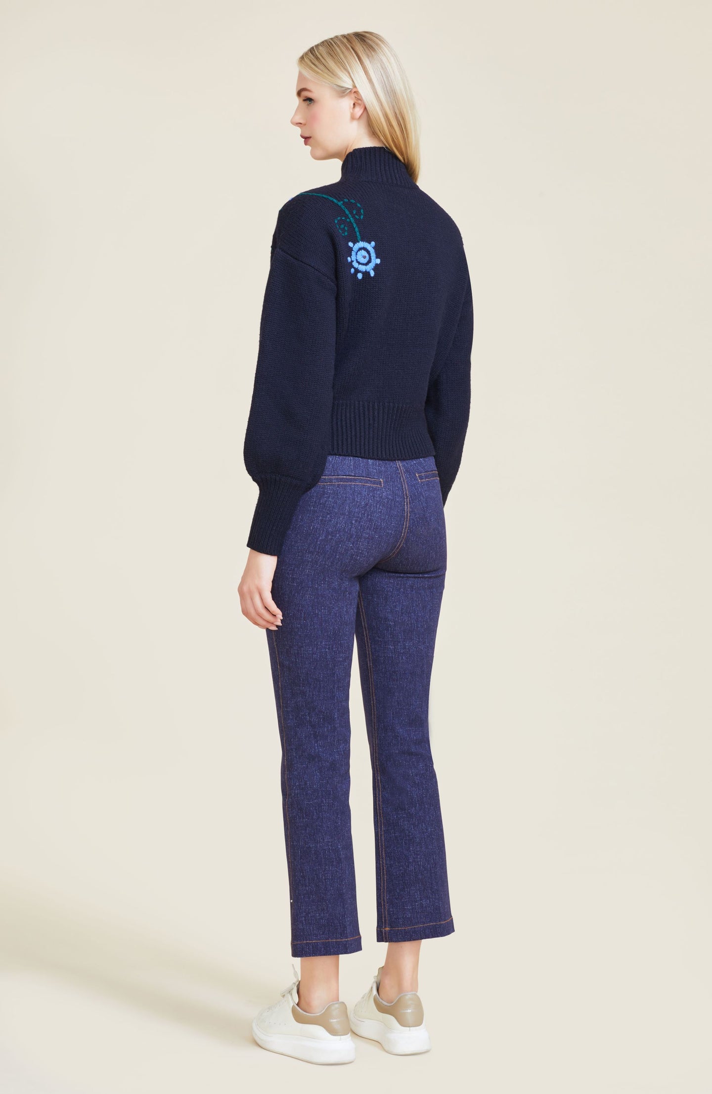 Stretch Denim Cropped Pant