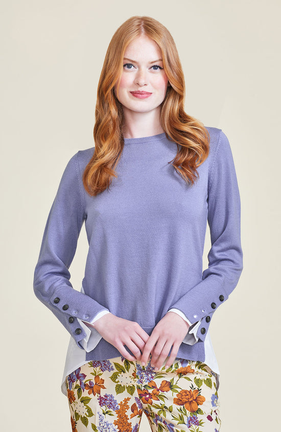 Poplin Combo Sweater