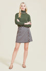 Woven Plaid Wrap Skirt