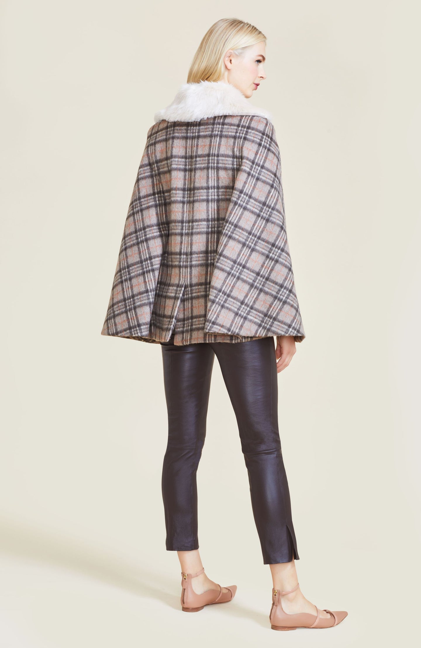Plaid Mohair Cape