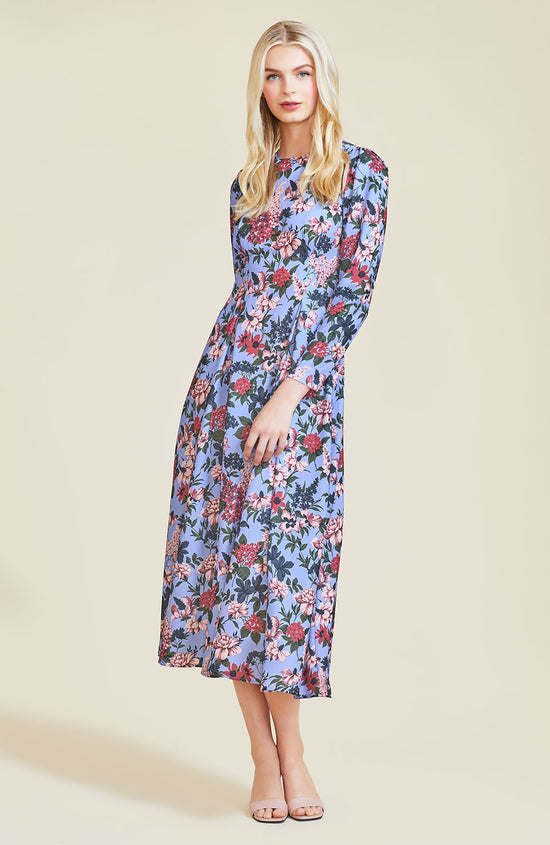 Floral Printed Crepe Midi Dress