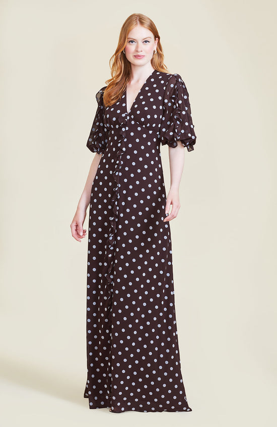 Dotted Velvet Maxi Dress