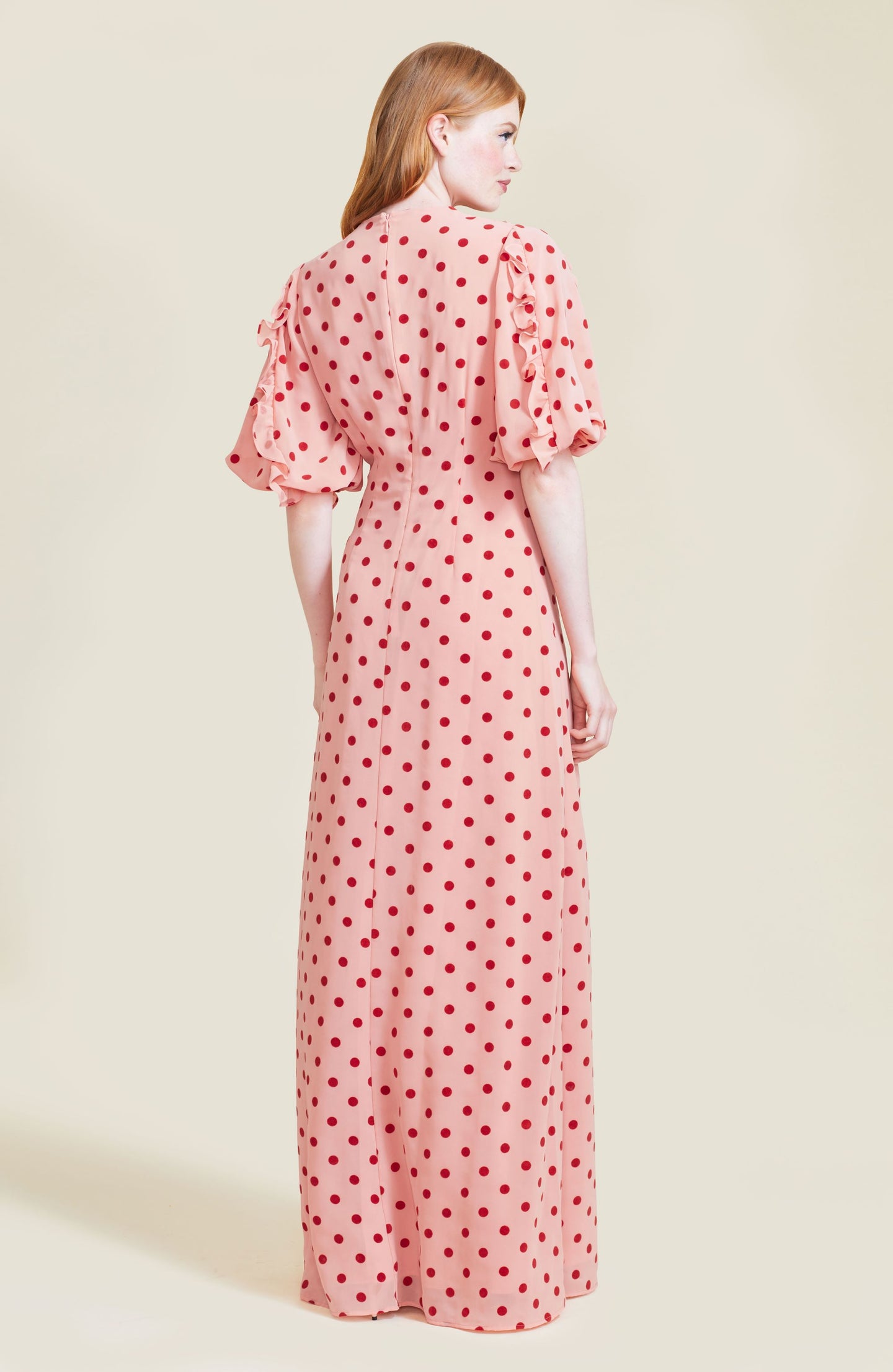 Dotted Velvet Maxi Dress