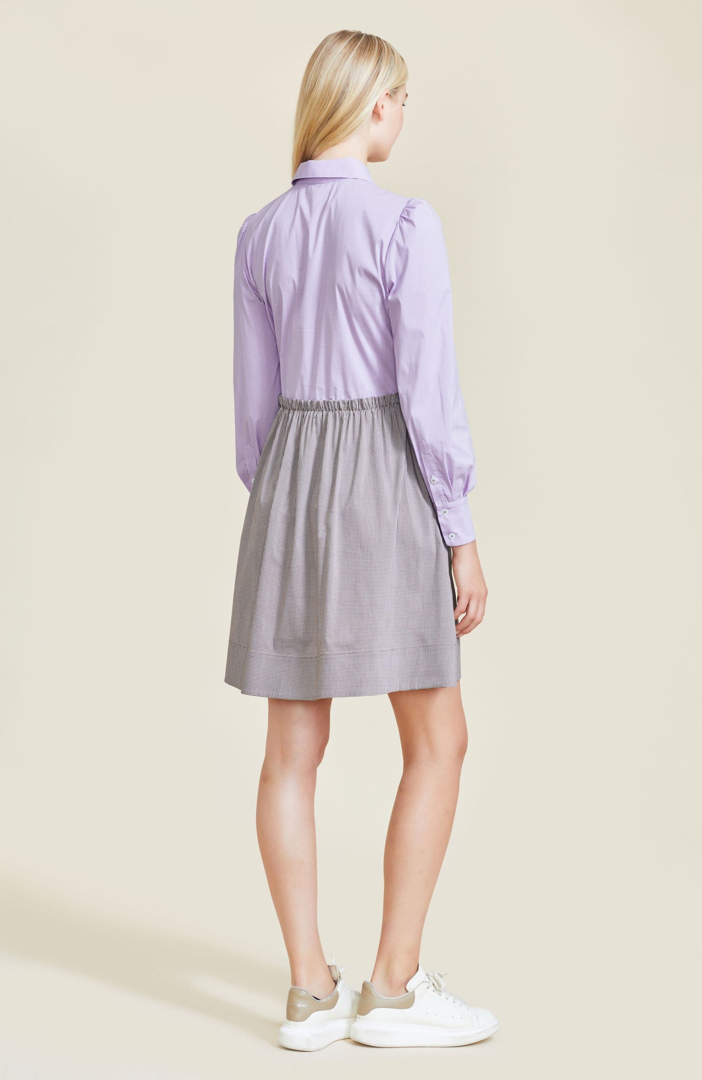 Checked Poplin Bow Detail Dress