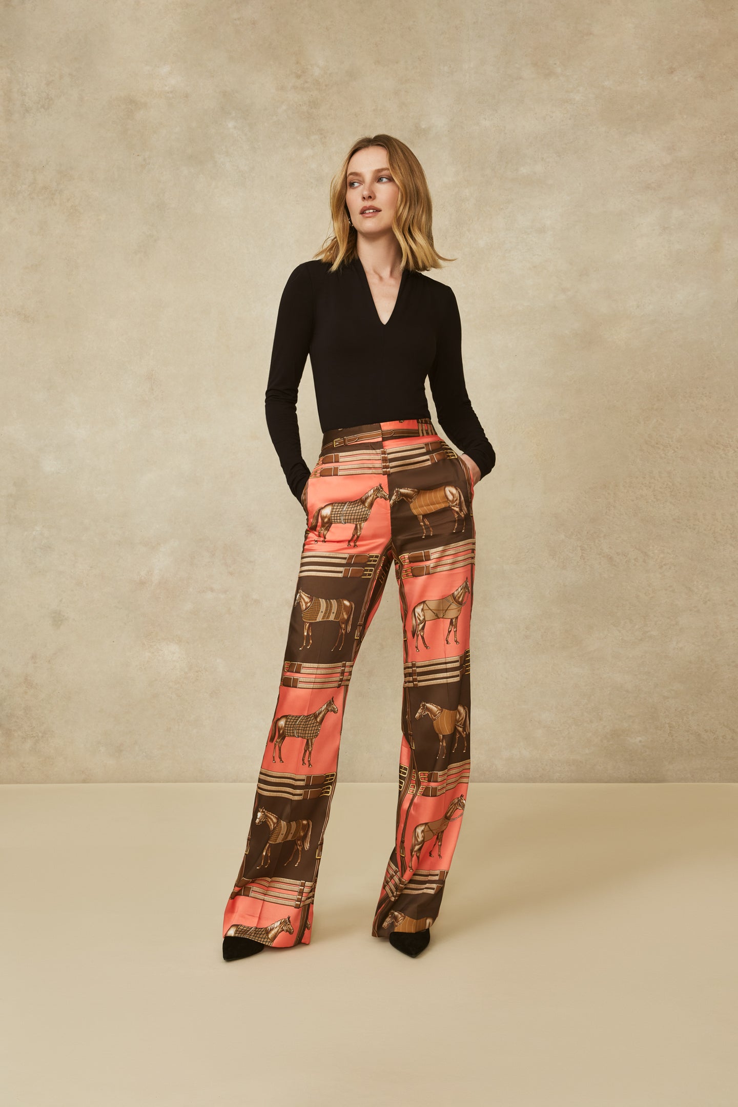 Equestrian Twill Wide Leg Pant