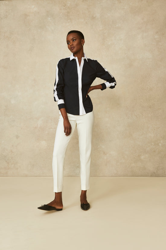 Cotton Poplin Contrast Detail Shirt