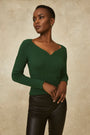 Open Neck Ribbed Knit