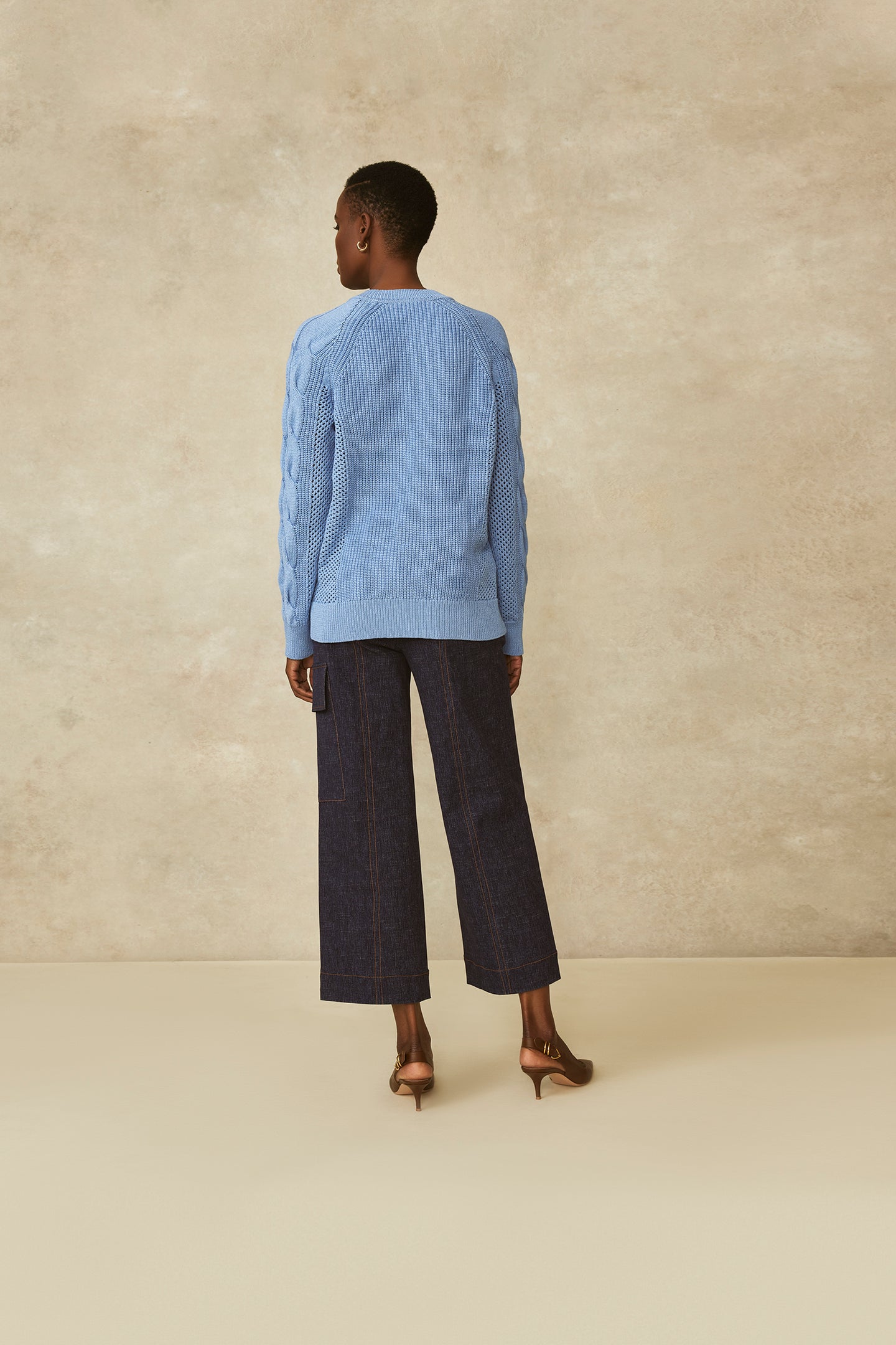 Cable V-Neck Sweater