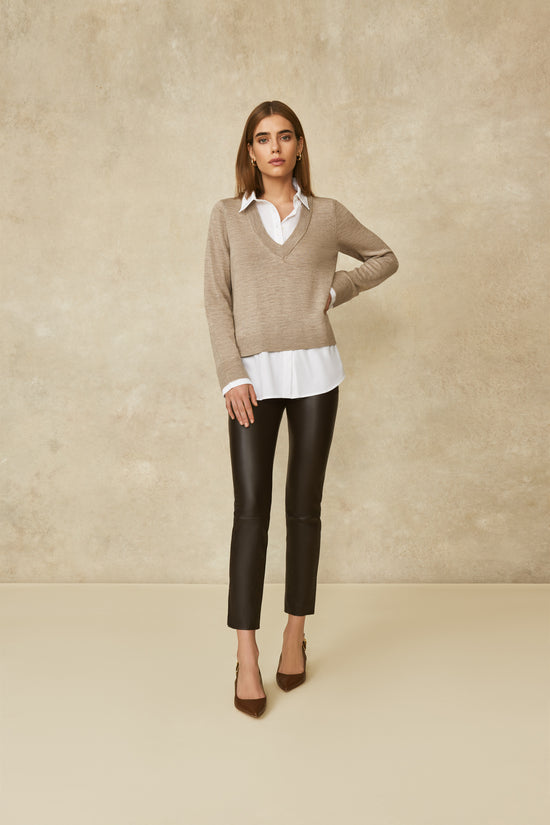 Poplin Combo Sweater