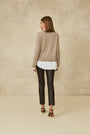 Poplin Combo Sweater