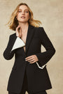 Stretch Crepe Contrast Detail Blazer