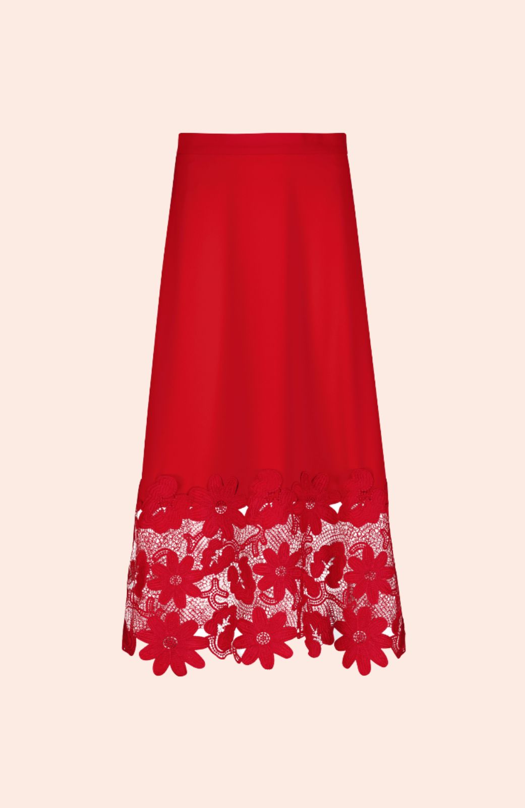 Fluid Crepe Lace Hem Skirt