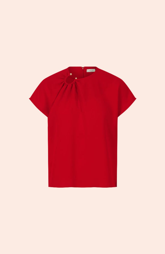 Fluid Crepe Shirred Detail Top