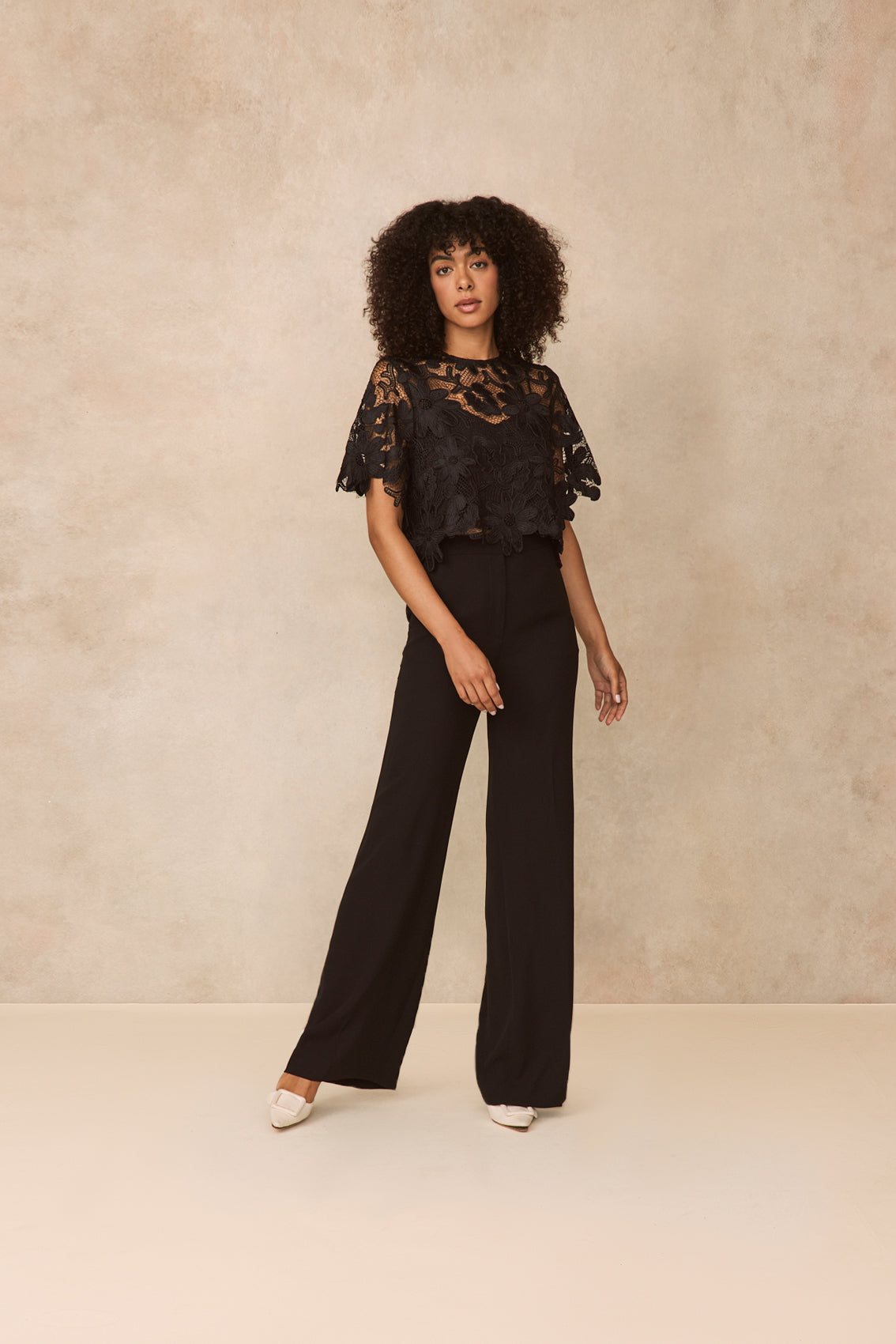 Floral Lace Scalloped Top