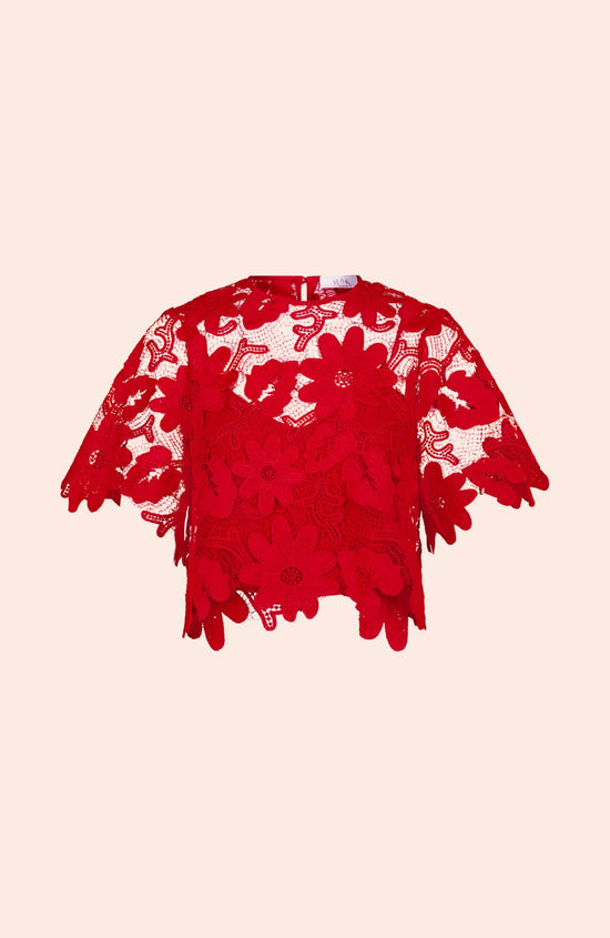 Floral Lace Scalloped Top