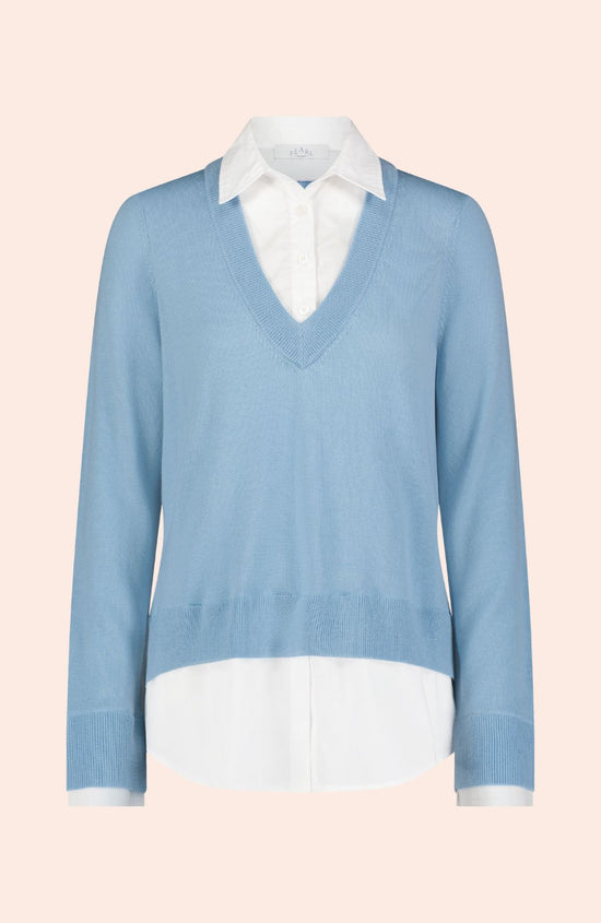 Poplin Combo Sweater