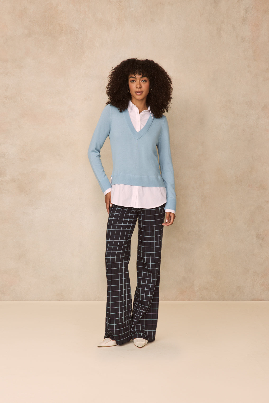 Poplin Combo Sweater