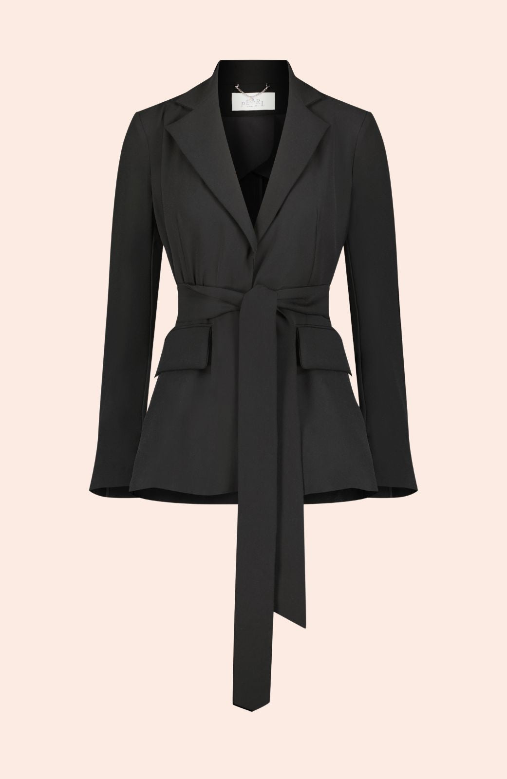 Fluid Crepe Tie Detail Blazer