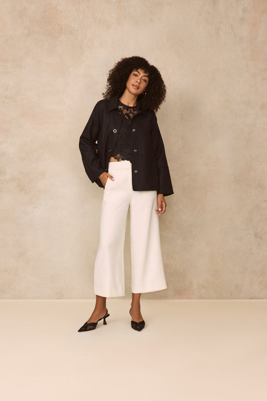 Stretch Crepe Cropped Pant