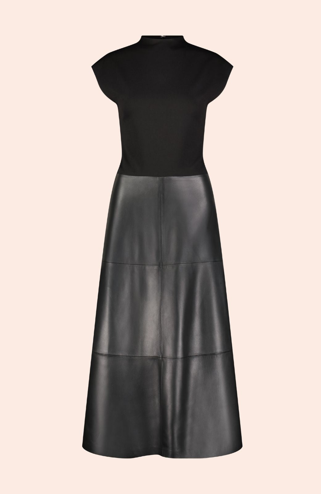 Leather and Ponte Combo Dress