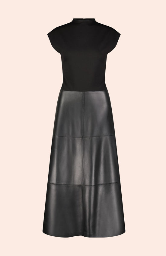 Leather and Ponte Combo Dress