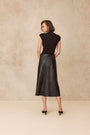 Leather and Ponte Combo Dress