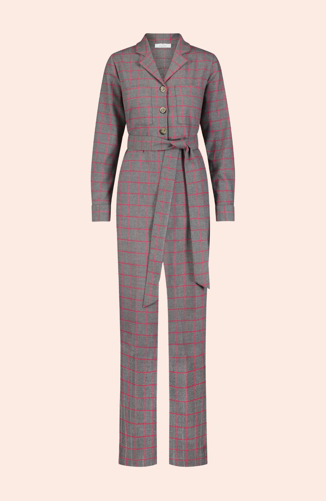 Oversized Check Jumpsuit