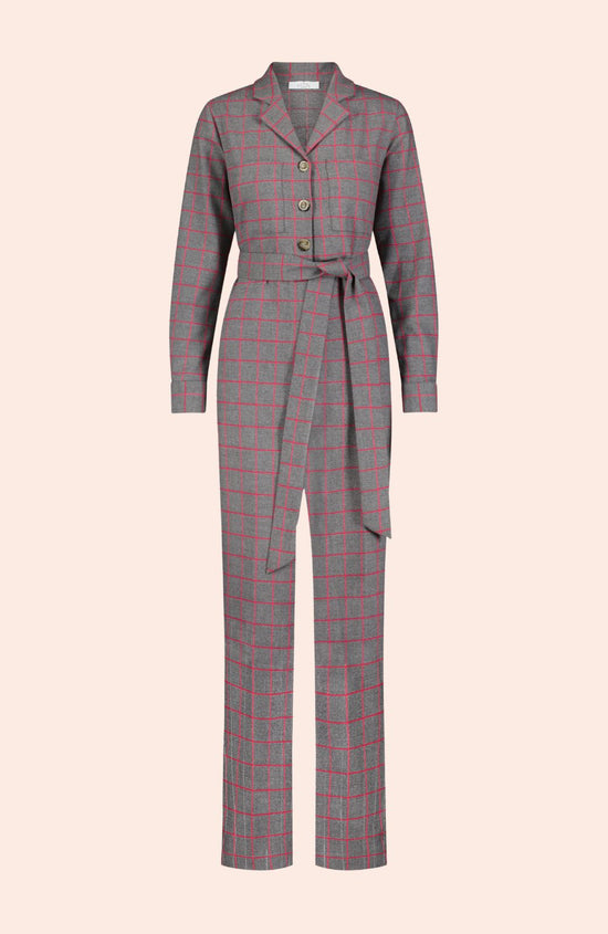Oversized Check Jumpsuit