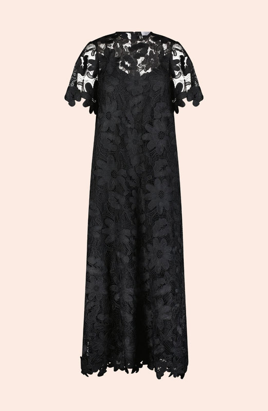 Floral Lace Scalloped Midi Dress