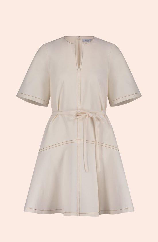 Stretch Denim Flounce Dress