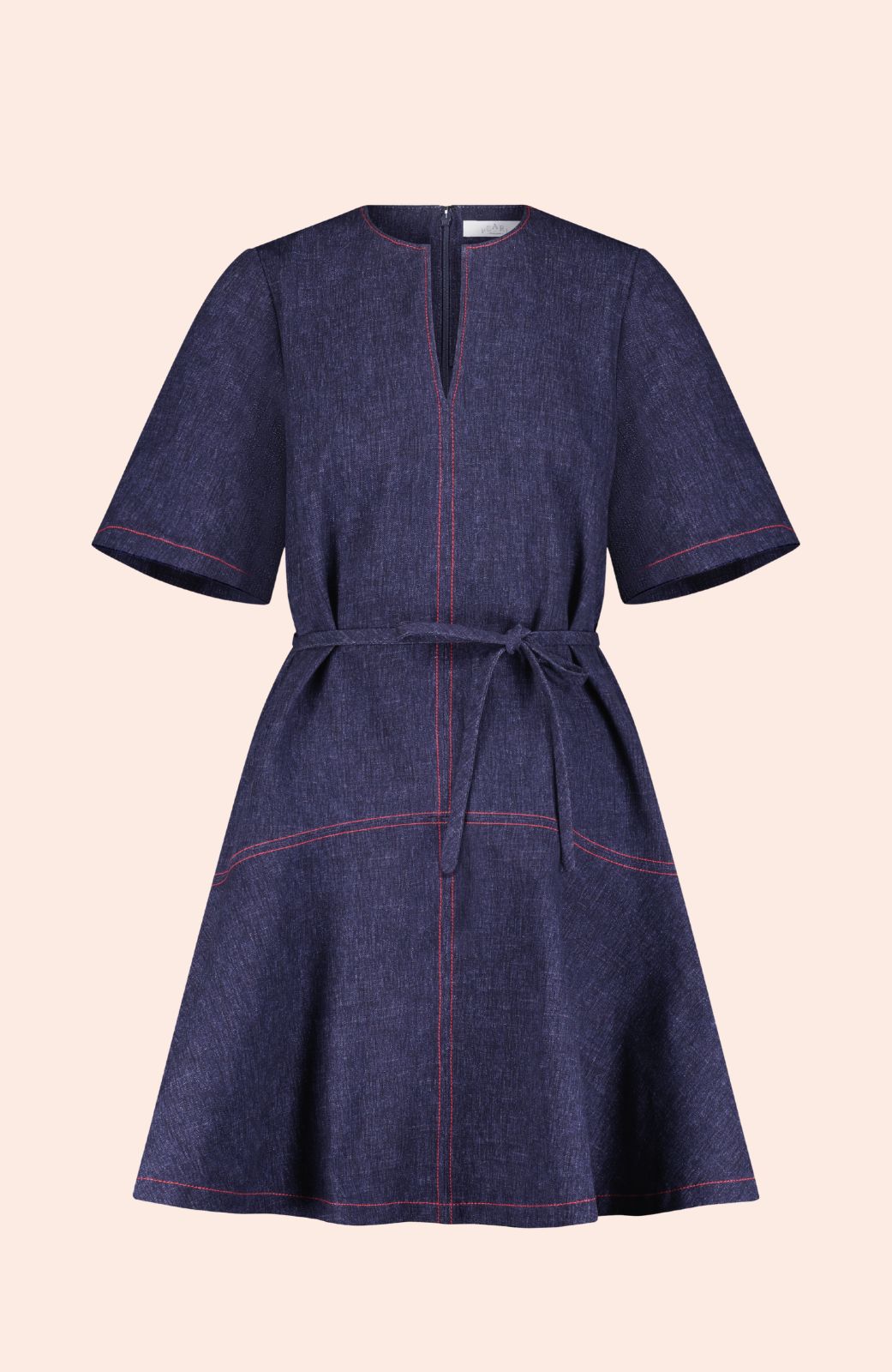 Stretch Denim Flounce Dress