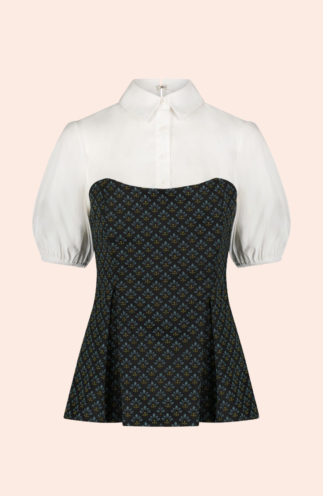 Stretch Jacquard Poplin Top