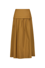 Coated Poplin Midi Skirt
