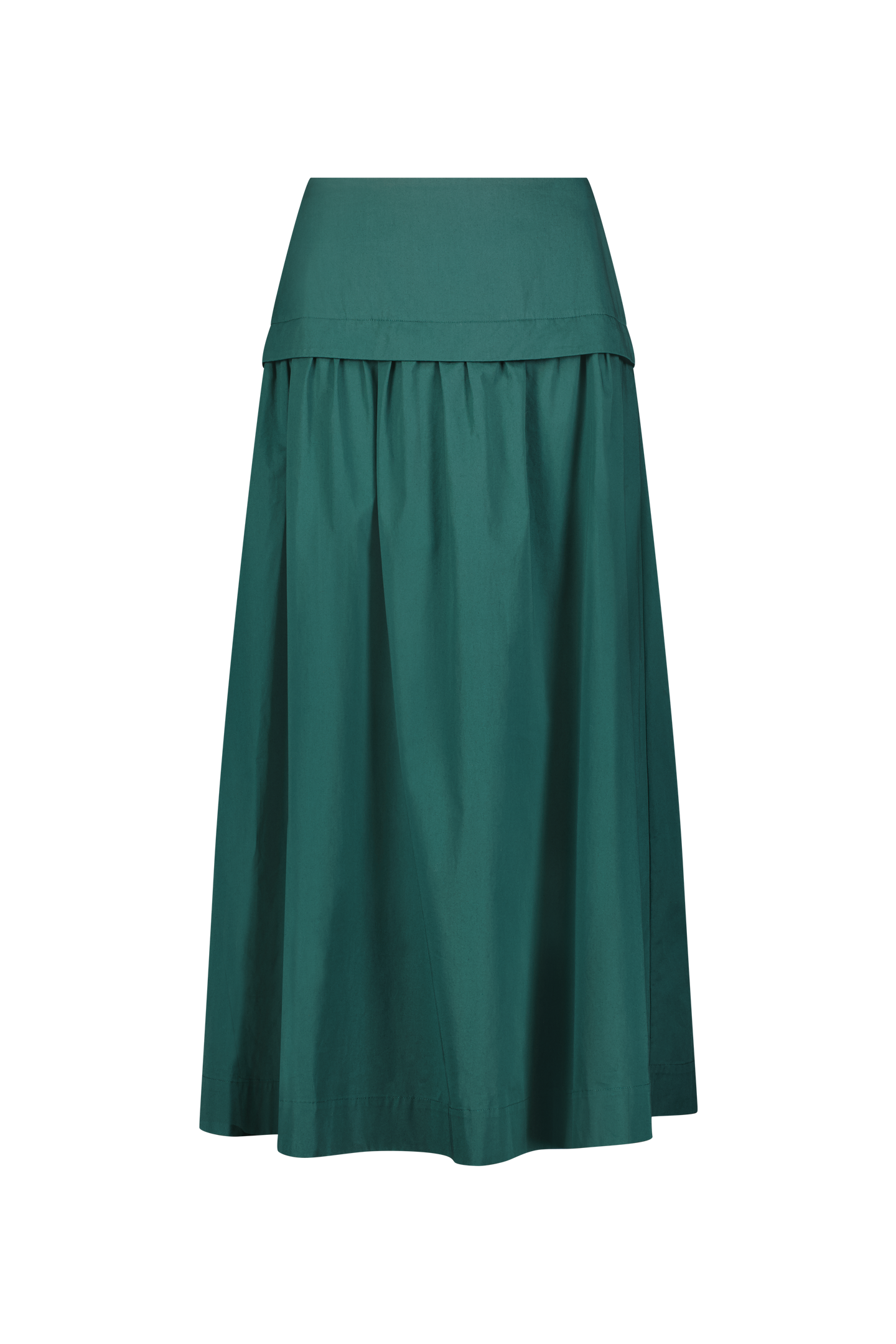 Coated Poplin Midi Skirt